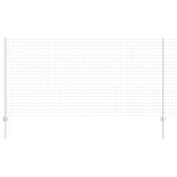 Clôture avec poteau Argenté 1,2 x 10 m Acier 514626514626