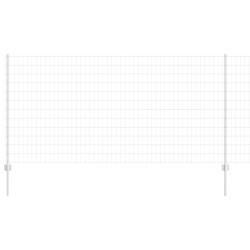 Clôture avec poteau Argenté 1,2 x 25 m Acier 514647514647