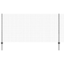 Clôture avec poteau Gris 1,2 x 25 m Acier et PVC 514648514648
