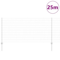 Clôture avec poteau Argenté 1 x 25 m Acier 514661514661