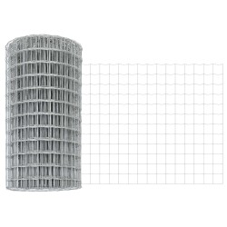 Clôture avec poteau Argenté 0,6 x 25 m Acier 514669514669