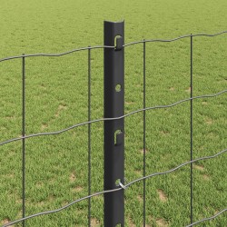 Clôture avec poteau Gris 1,2 x 25 m Acier 514675514675