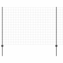 Clôture avec poteau Gris 1,6 x 10 m Acier et PVC 514689514689