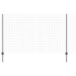 Clôture avec poteau Gris 1,4 x 10 m Acier et PVC 514691514691