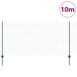 Clôture avec poteau Vert 1,2 x 10 m Acier 514706514706