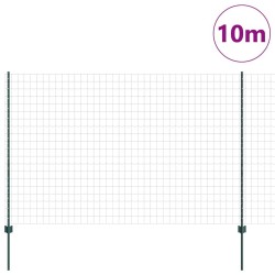 Clôture avec poteau Vert 1,6 x 10 m Acier et PVC 514709514709