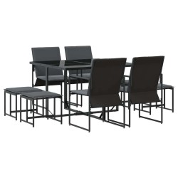 Ensemble de salle à manger pour jardin 9 pcs Noir Acier 514728514728