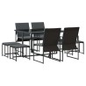 Ensemble de salle à manger pour jardin 9 pcs Noir Acier 514728514728