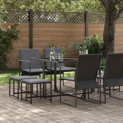 Ensemble de salle à manger pour jardin 9 pcs Noir Acier 514728514728