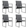 Ensemble de salle à manger pour jardin 9 pcs Noir Acier 514728514728
