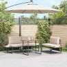 Ensemble de salle à manger pour jardin 3 pcs Taupe Acier 514729514729