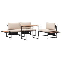Ensemble de salle à manger pour jardin 3 pcs Taupe Acier 514729514729