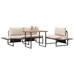 Ensemble de salle à manger pour jardin 3 pcs Taupe Acier 514729514729