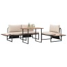 Ensemble de salle à manger pour jardin 3 pcs Taupe Acier 514729514729