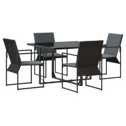 Ensemble de salle à manger pour jardin 5 pcs Noir Acier 514730514730