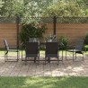 Ensemble de salle à manger pour jardin 7 pcs Noir Acier 514731514731