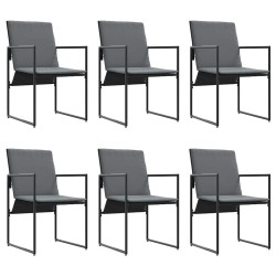 Ensemble de salle à manger pour jardin 7 pcs Noir Acier 514731514731