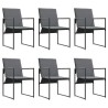 Ensemble de salle à manger pour jardin 7 pcs Noir Acier 514731514731