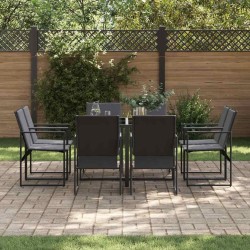 Ensemble de salle à manger pour jardin 9 pcs Noir Acier 514732514732
