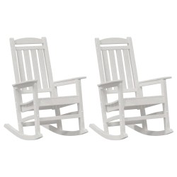 Chaise à bascule 2 pcs Blanc 92 x 70 x 108 cm Polyéthylène 514733514733