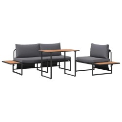 Ensemble de salle à manger pour jardin 3 pcs Anthracite Acier 514734514734