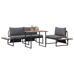 Ensemble de salle à manger pour jardin 3 pcs Anthracite Acier 514734514734