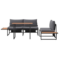 Ensemble de salle à manger pour jardin 3 pcs Anthracite Acier 514734514734