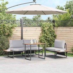Ensemble de salle à manger pour jardin 3 pcs Gris clair Acier 514735514735