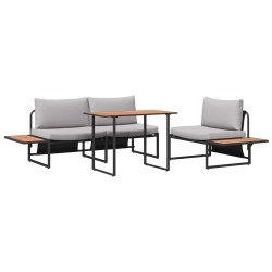 Ensemble de salle à manger pour jardin 3 pcs Gris clair Acier 514735514735