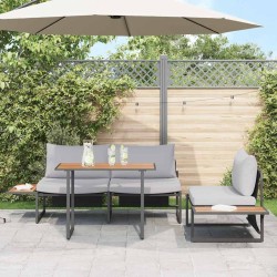 Ensemble de salle à manger pour jardin 3 pcs Gris clair Acier 514735514735