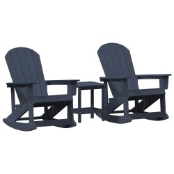 Ensemble de salon de jardin 3 pcs Bleu marine HDPE 514736514736