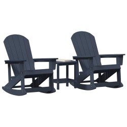 Ensemble de salon de jardin 3 pcs Bleu marine HDPE 514736514736