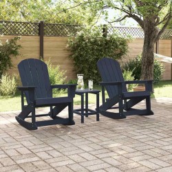 Ensemble de salon de jardin 3 pcs Bleu marine HDPE 514736514736