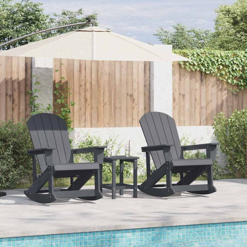 Chaises Berçantes Adirondack 2 pcs Gris clair HDPE 514737514737