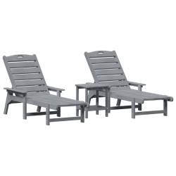 Transat 3 pcs Gris clair Polyéthylène 514738514738