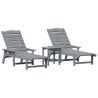 Transat 3 pcs Gris clair Polyéthylène 514738514738