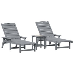 Transat 3 pcs Gris clair Polyéthylène 514738514738