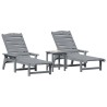 Transat 3 pcs Gris clair Polyéthylène 514738514738