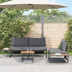 Ensemble de salle à manger pour jardin 3 pcs Anthracite Acier 514739514739