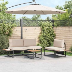 Ensemble de salle à manger pour jardin 3 pcs Taupe Acier 514740514740