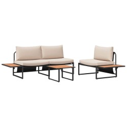 Ensemble de salle à manger pour jardin 3 pcs Taupe Acier 514740514740