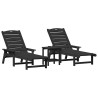 Transat 3 pcs Noir Polyéthylène 514743514743
