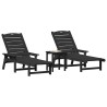 Transat 3 pcs Noir Polyéthylène 514743514743