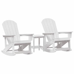 Ensemble de salon de jardin 3 pcs Blanc HDPE 514744514744