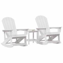 Ensemble de salon de jardin 3 pcs Blanc HDPE 514744514744