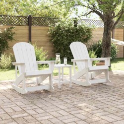 Ensemble de salon de jardin 3 pcs Blanc HDPE 514744514744