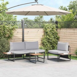 Ensemble de salle à manger pour jardin 3 pcs Gris clair Acier 514745514745
