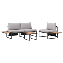 Ensemble de salle à manger pour jardin 3 pcs Gris clair Acier 514745514745