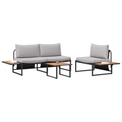 Ensemble de salle à manger pour jardin 3 pcs Gris clair Acier 514745514745