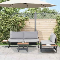 Ensemble de salle à manger pour jardin 3 pcs Gris clair Acier 514745514745
